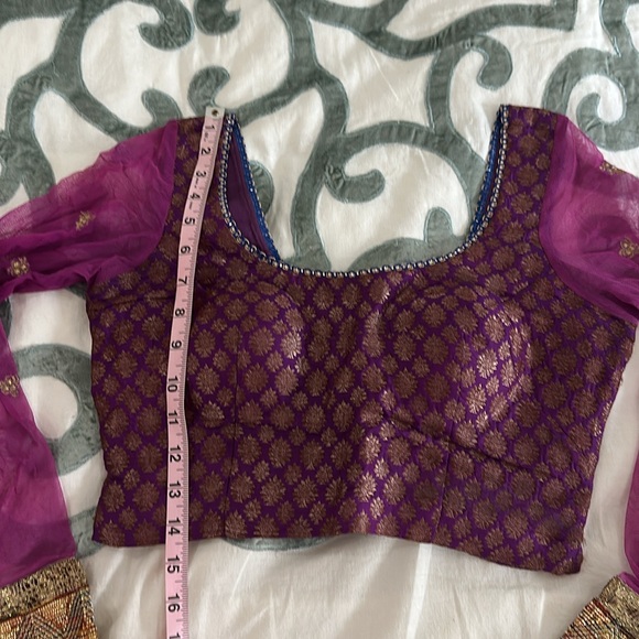 CUSTOM INDIAN PURPLE AND MUSTARD LEHENGA - Picture 5 of 16